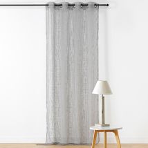 Voilage à Oeillets - Effet Filet - Gris - Polyester - Home Maison