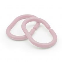 Anneaux de rideau de douche x12 en plastique - Rose - 6x2 cm - Plastique - Home Maison