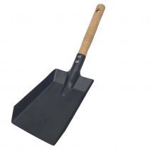 Pelle pour cheminée en acier avec manche bois - Noir - 10x38 cm - Métal - Home Maison