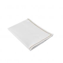 Chemin de table avec feston en jute - Blanc - 40x140 cm - Coton - Home Maison