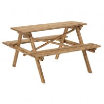 Table de pique-nique en bambou naturel - Naturel - 120x120x77 cm - Bois - Home Maison