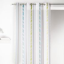 Voilage fantaisie en organza à rayures verticales - Bleu - 140x260 cm - Polyester/Organza - Home Maison