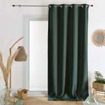 Rideau en flanelle - Vert - Polyester - Home Maison