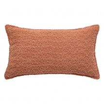 Coussin déhoussable bouclette rectangle - Terracotta - 30x50 cm - Polyester - Home Maison