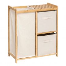Etagère bambou panier à linge - Marron - Bambou - Home Maison