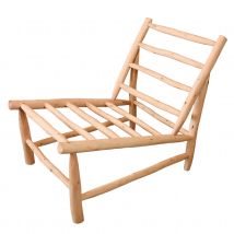 Fauteuil bois lounge (sans coussin) - Beige - Bois - Home Maison