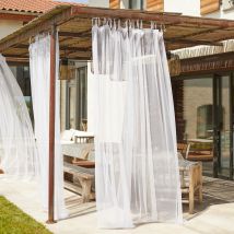 Voilage moustiquaire à nouettes - Blanc - Polyester - Home Maison