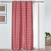 Rideau graphique bordeaux et gris - Bordeaux - 140x260 cm - Polyester - Home Maison