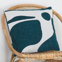 Housse de coussin à motifs organiques - Bleu Paon - Home Maison