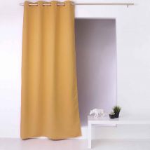 Rideau occultant fil noir avec 8 œillets - Jaune moutarde - Polyester/Occultant - Home Maison