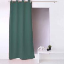 Rideau occultant fil noir avec 8 œillets - Vert foncé - Polyester/Occultant - Home Maison
