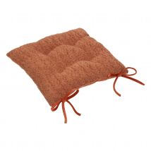 Galette de chaise bouclette - Terracotta - Polyester - Home Maison