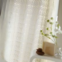 Rideau Ameublement en Filet Brodé - Blanc - 150x260 cm - Polyester - Home Maison