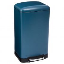 Poubelle en métal bac amovible 30 L - Bleu - Métal - Home Maison