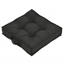 Coussin de sol carré avec poignée - Gris Foncé - 45x45 cm - Polypropylène - Home Maison