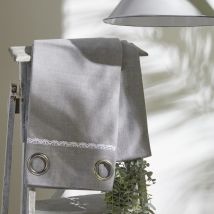 Rideau à oeillets style romantique - Gris - Home Maison