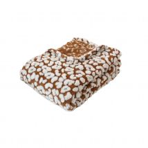 Plaid jacquard à motif léopard - Marron Clair - 130x170 cm - Polyester - Home Maison