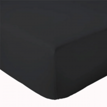 Drap Housse Uni bonnet 30 cm 100% Coton - Noir - 140x190 cm - Coton - Home Maison