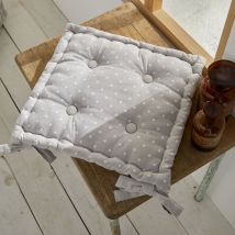 Galette de chaise imprimée pois - Gris - Home Maison