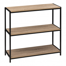 Console à trois étages - Noir - 80x80 cm - Bois/Métal - Home Maison