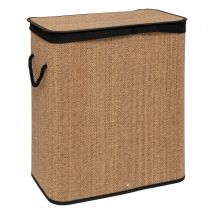 Panier à linge bambou 100 L - Beige - 52x32x63 cm - Bambou - Home Maison