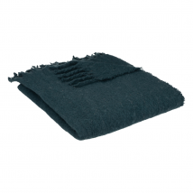 Plaid - Effet mohair ultra doux - Bleu Pétrole - 180x130 cm - Polyester - Home Maison
