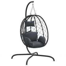 Chaise suspendue avec coussin extérieur - Gris anthracite - 100x200 cm - Résine - Home Maison