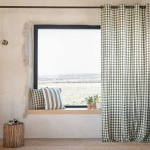 Rideau 100% coton vichy LOURMARIN - Kaki - 140x260 cm - Coton - Home Maison