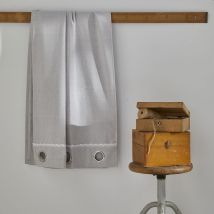 Rideau à oeillets romantique avec dentelle - Gris - Home Maison