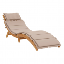 Chaise longue avec coussin bois d'Acacia - Beige - Home Maison