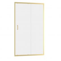 Porte de douche coulissante en or brossé - Doré - 120x200x0.6 cm - Aluminium/Verre - Home Maison