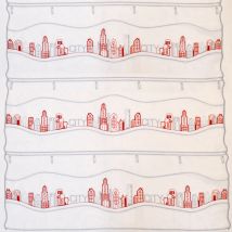 Modulable motif bâtiments de ville - Rouge - 70x120 cm - Polyester - Home Maison