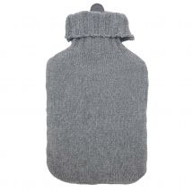 Bouillotte avec housse en chenille - Gris - 35x20 cm - Polyester - Home Maison