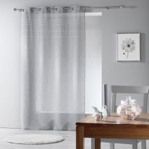 Voilage Motif "Perles" - Gris clair - 140x240 cm - Polyester - Home Maison