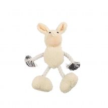 Jouet peluche lapin sonore pour chien - Ecru - 25x30 cm - Polyester - Home Maison