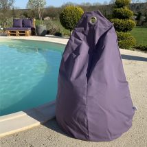Pouf poire à microbille - Violet aubergine - 80 cm - Polyester - Home Maison