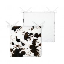 Galette de chaise imitation peau de vache - Marron Brun - 38x38 cm - Polyester - Home Maison