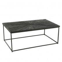 Table basse shanil en bois et fer - Noir - 120x70 cm - Bois/Métal - Home Maison