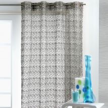 Rideau Ameublement en Filet Brodé - Gris clair - 150x260 cm - Polyester - Home Maison