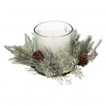 centre de table avec bougie - Vert - Verre/Plastique - Home Maison
