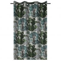 Rideau à motif forêt - Vert - Polyester - Home Maison
