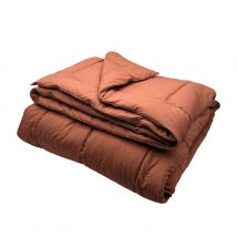 Dessus de lit matelassé peau de pêche Oekotex - Cuivre - 220x240 - Microfibre - Home Maison