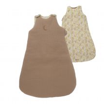 Gigoteuse bébé réversible Lune / Safari - Rose Blush - 0-6 mois - Coton - Home Maison