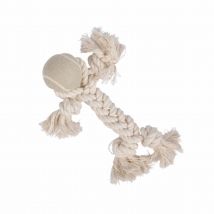 Jouet corde bonhomme pour chien - Ecru - 25 cm - Coton - Home Maison