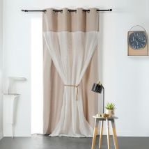 Rideau duo Martini - Blanc cassé - 135x240 cm - Polyester - Home Maison