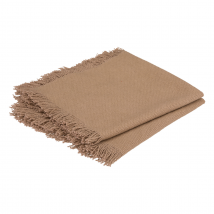 Serviette de table à franges x 2 - Lin - 40x40 cm - Coton - Home Maison