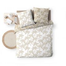 Parure de lit réversible 100% coton - Beige - Coton - Home Maison