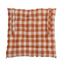 Galette de chaise vichy - Brique - 40x40 cm - Polyester - Home Maison