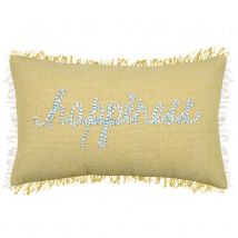 Coussin rectangulaire happiness - Jaune - Coton/Polyester - Home Maison