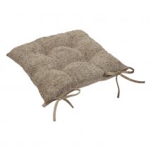 Galette de chaise bouclette - Beige - Polyester - Home Maison